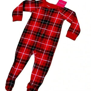 Red plaid wonder shop romper size 6 to 9 months brand new with tags